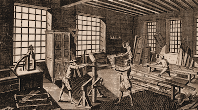 Atelier d'ebeniste du XVIIIème siècle